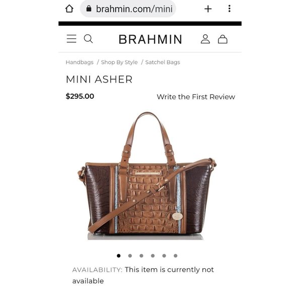 Brahmin Mini Asher Satchel & Ady Wallet. Toasted Almond Garrone Embossed Leather - Picture 2 of 16